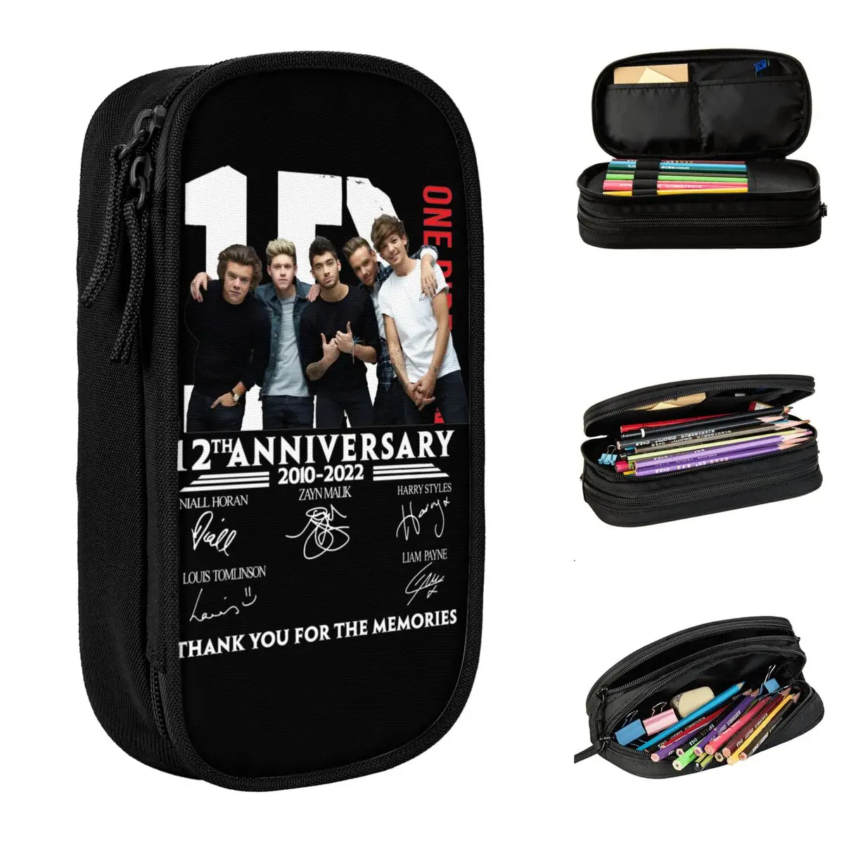 Ones Music And Directions Pencil Case Fun Punk Metal Music Pen Box Pencil Bag Big Capacity School Supplies Cosmetic Pencil Pouch