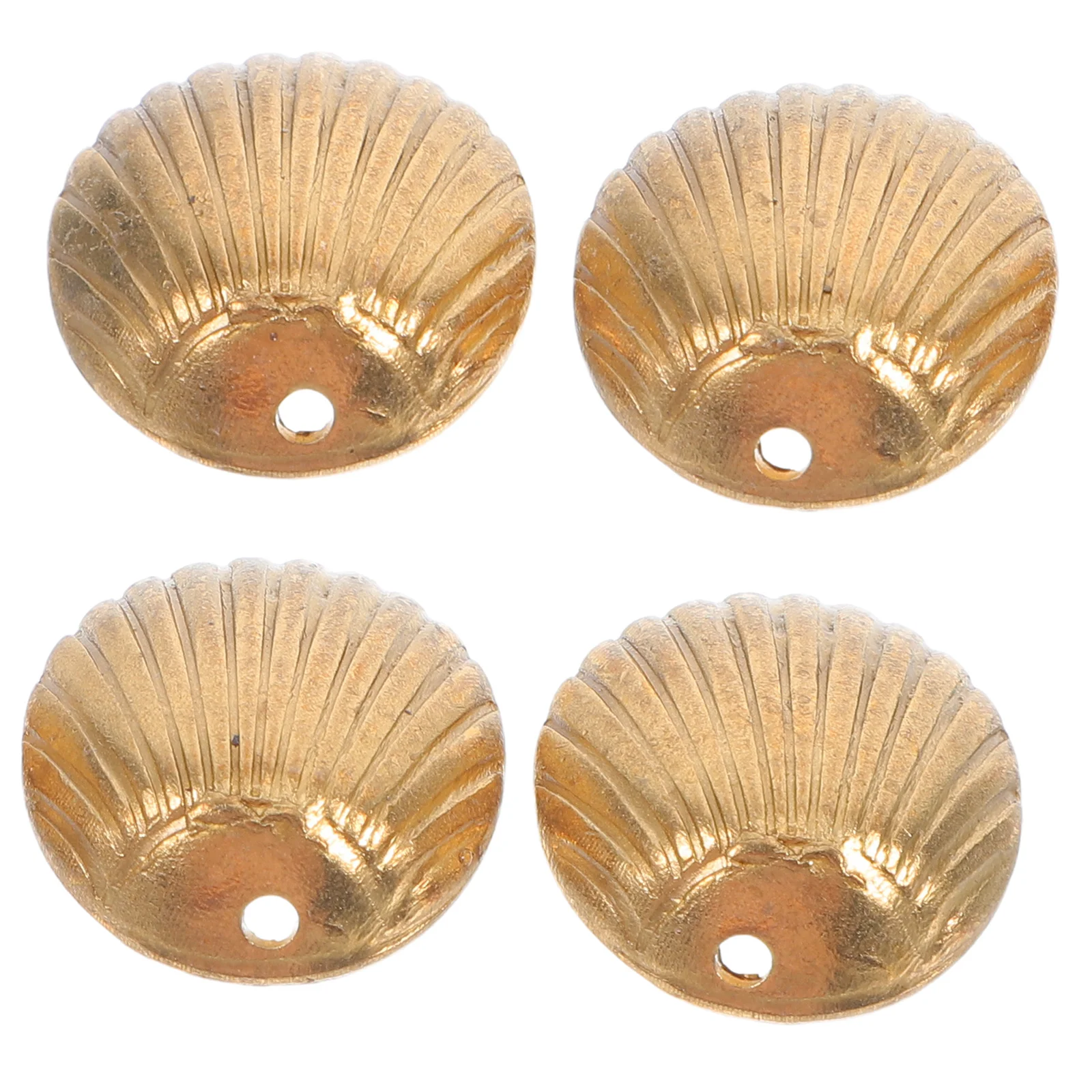 

2Pairs Brass Feng Shui Divination Shell Cups Pre-Drilled Taoist Good Luck Ornaments Vintage Chinese Ritual Supplies Wealth