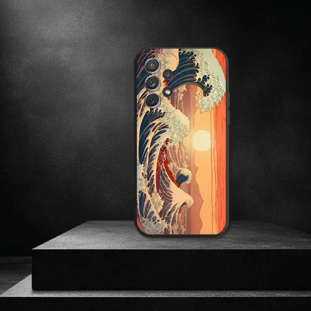 도요타시 카나가와 해변 전망대 삼성 S 25,24,23,22,30,21,10,9,울트라,플러스,라이트,FE,4,5G용 휴대폰 케이스 블랙 소프트 케이스