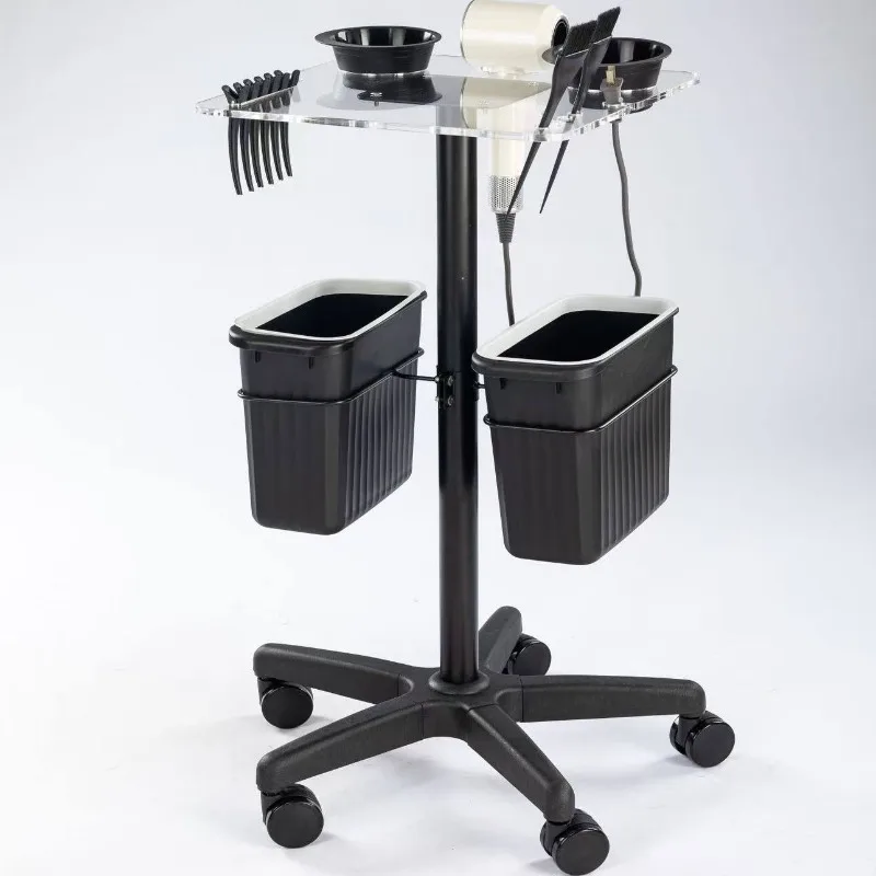 Hair salon perm and dyeing , tool , haircut storage bar , acrylic panel with storage bucket and ironing