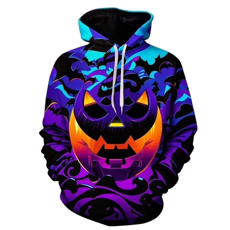 

Hot Autumn And Winter Men's Clothing 3d Printed Men's Halloween Pumpkin Hoodie Men Loose Casual Oversized Fashion Retro Hoodie