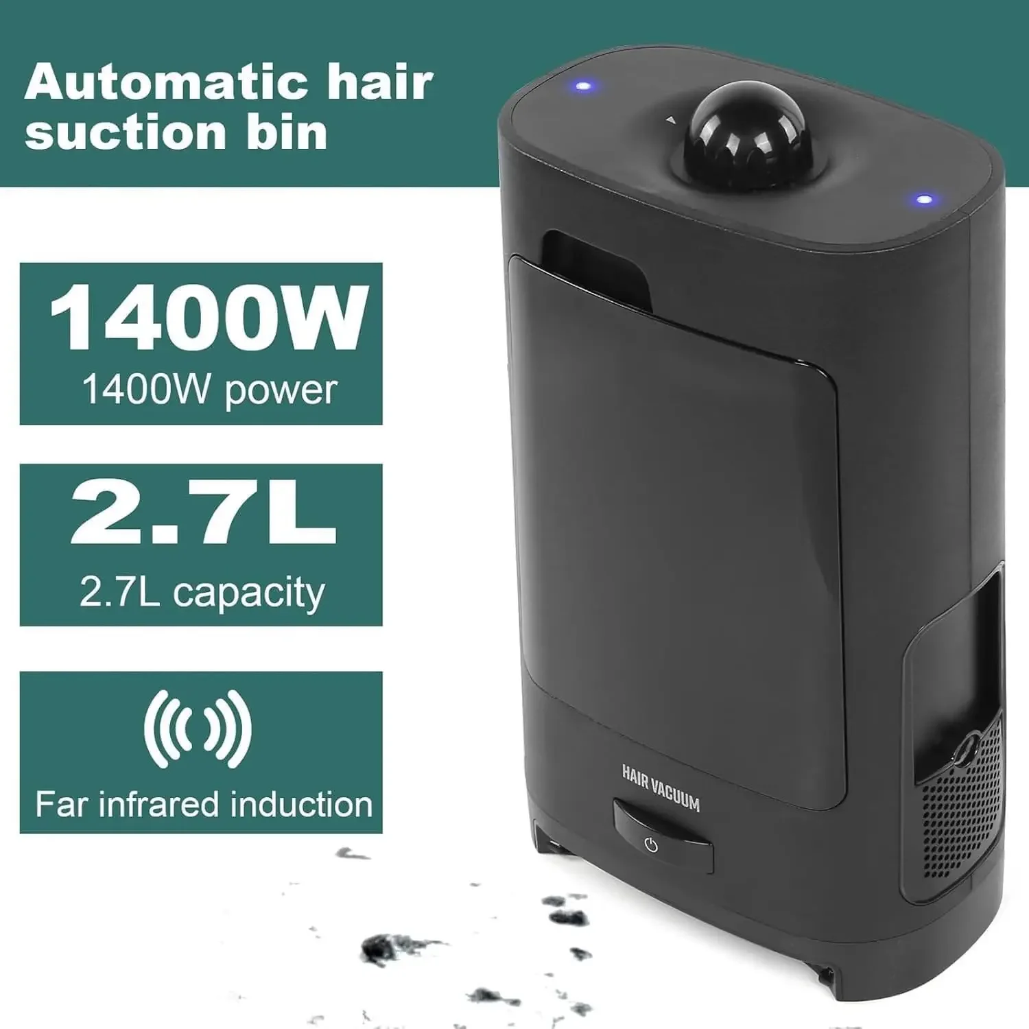 1400W 스마트 헤어 드라이어 먼지 수집기 - 전문 헤어 살롱 진공 시스템 (손상된 모발 및 잔해 제거용)