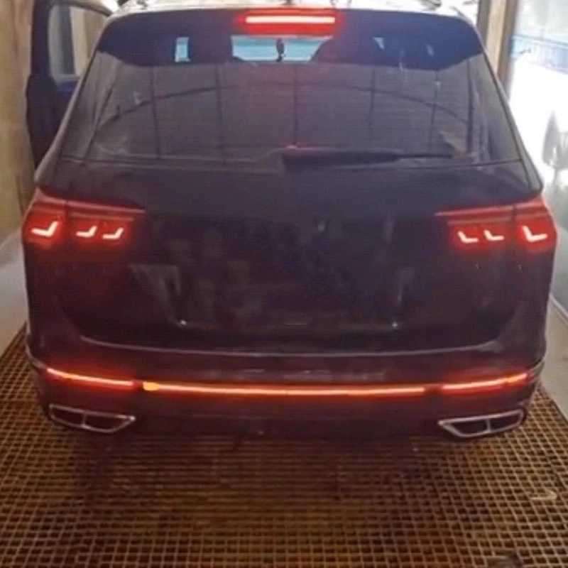 المصد الخلفي LED من خلال مصباح لسيارة Volkswagen vw Tiguan L 2022 2023 2024 تعديل مصباح مكبح بدوره إشارة #3