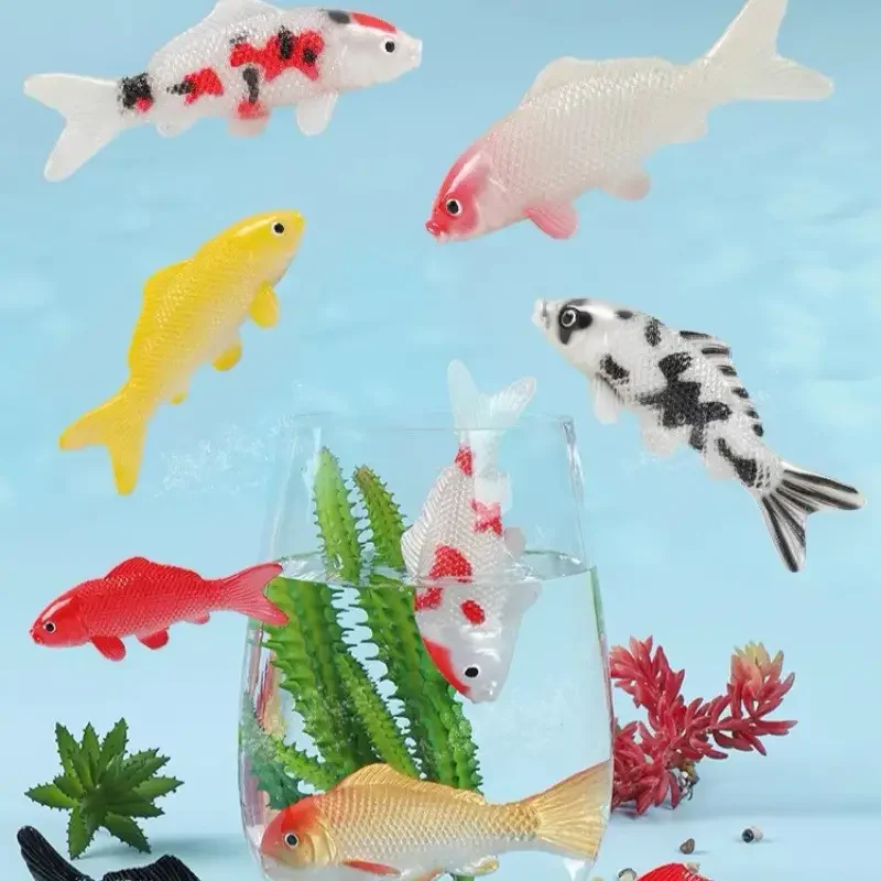 Simulated koi, goldfish, ornamental fish models, fish tank decorations, flowing scenes, landscape decorations