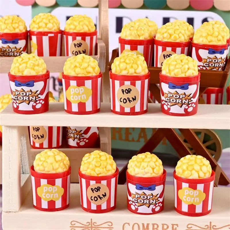 10PCS Micro Landscape Popcorn Bucket Models; Dollhouse Accessories for Creative Play and Gifts.