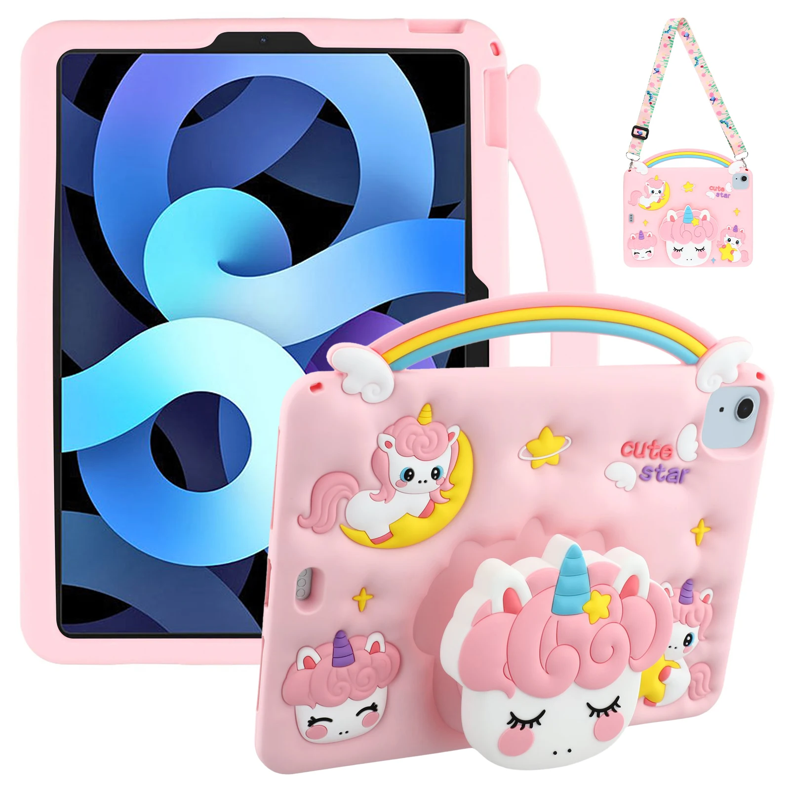 

Silicone Tablet Case with Shoulder Strap For iPad Air 11 (2025) / (2024) / Pro 11 (2024) / (2022) / (2021) / (2020) /