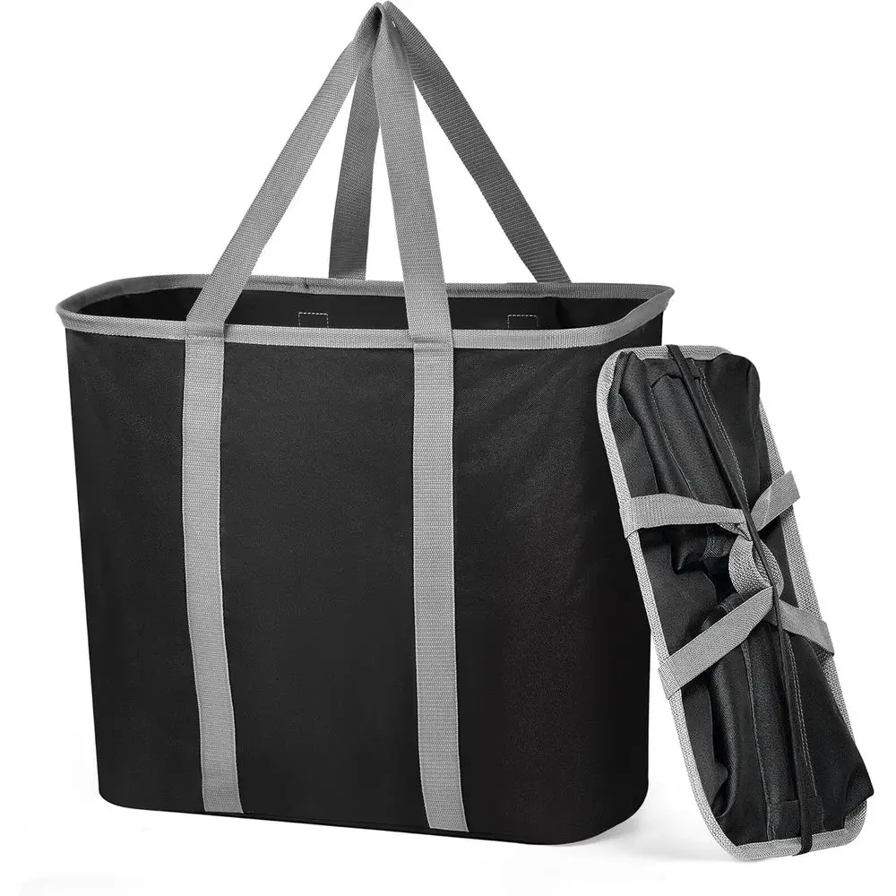 

Большая складная тканевая корзина для белья с водонепроницаемым хранилищем, выдвижная корзина XL для семейного использования, черная