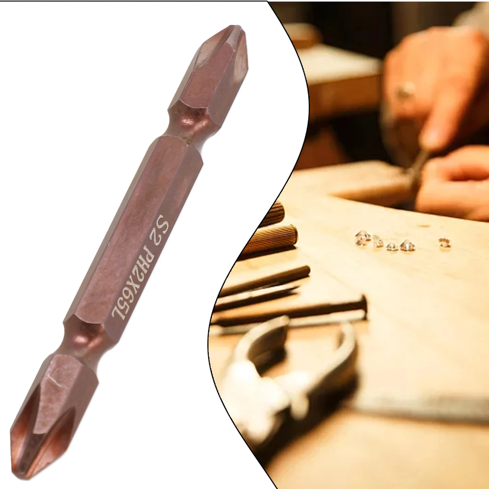 

Ph2 Electric Screwdriver Bit Magnetic Alloy Steel 1/4'' Hex Shank Cross Screwdriver 65mm/100mm/150mm/200mm/250mm/300mm Tool