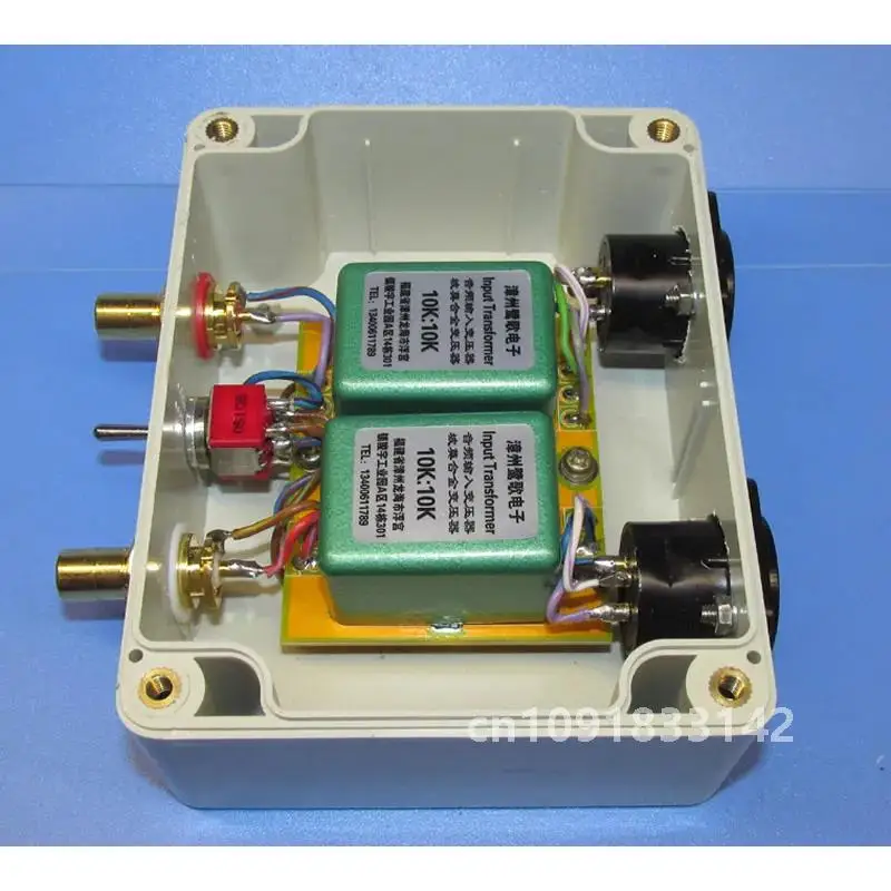 

10K: 10K or 10K：600Ω permalloy transformer single-ended balanced converter, frequency response: 20Hz ~ 120KHz -1.6DB