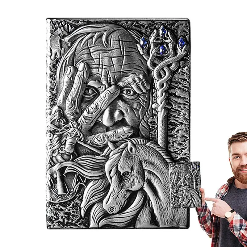 สมุดบันทึกหนังลายนูนสำหรับเขียนสมุดบันทึกการเดินทางทำมือหนัง PU แบบวินเทจสมุดเครื่องเขียนตกแต่ง200หน้า