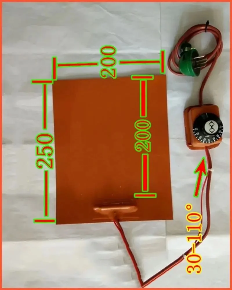 

200*250mm 220V thermostat temperature control FPB split screen treasure mobile flexible panel heating plate Silicone Heater film