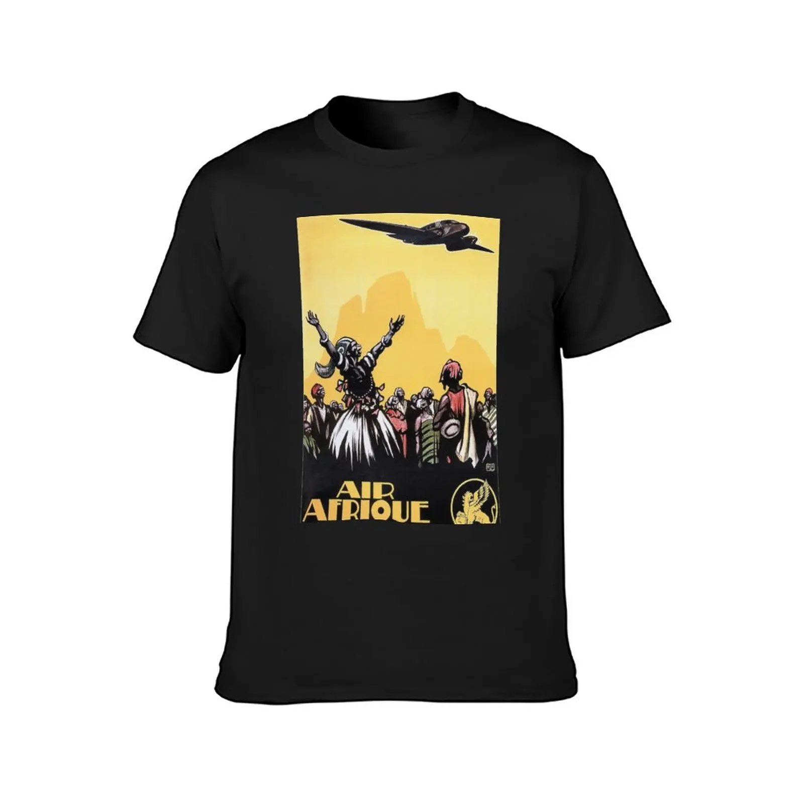 AIR AFRIQUE Airline Line of Bamako Africa Vintage Plane Travel T-Shirt summer tops aesthetic clothes summer clothes mens clothes