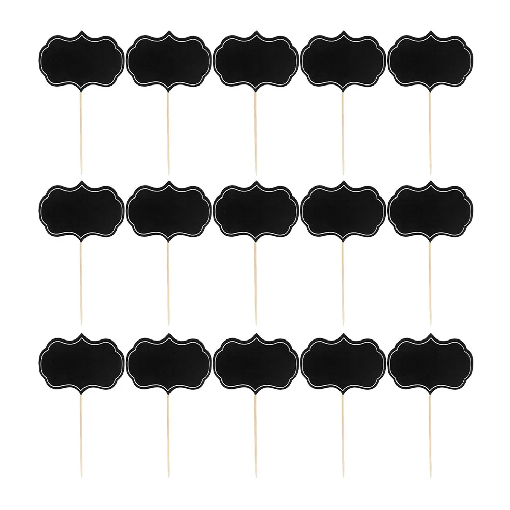 24Pcs Blackboard Style Food Toppers Toothpick Flags for Cheese Markers Buffet Labels Cupcake Picks Party Wedding Decorations