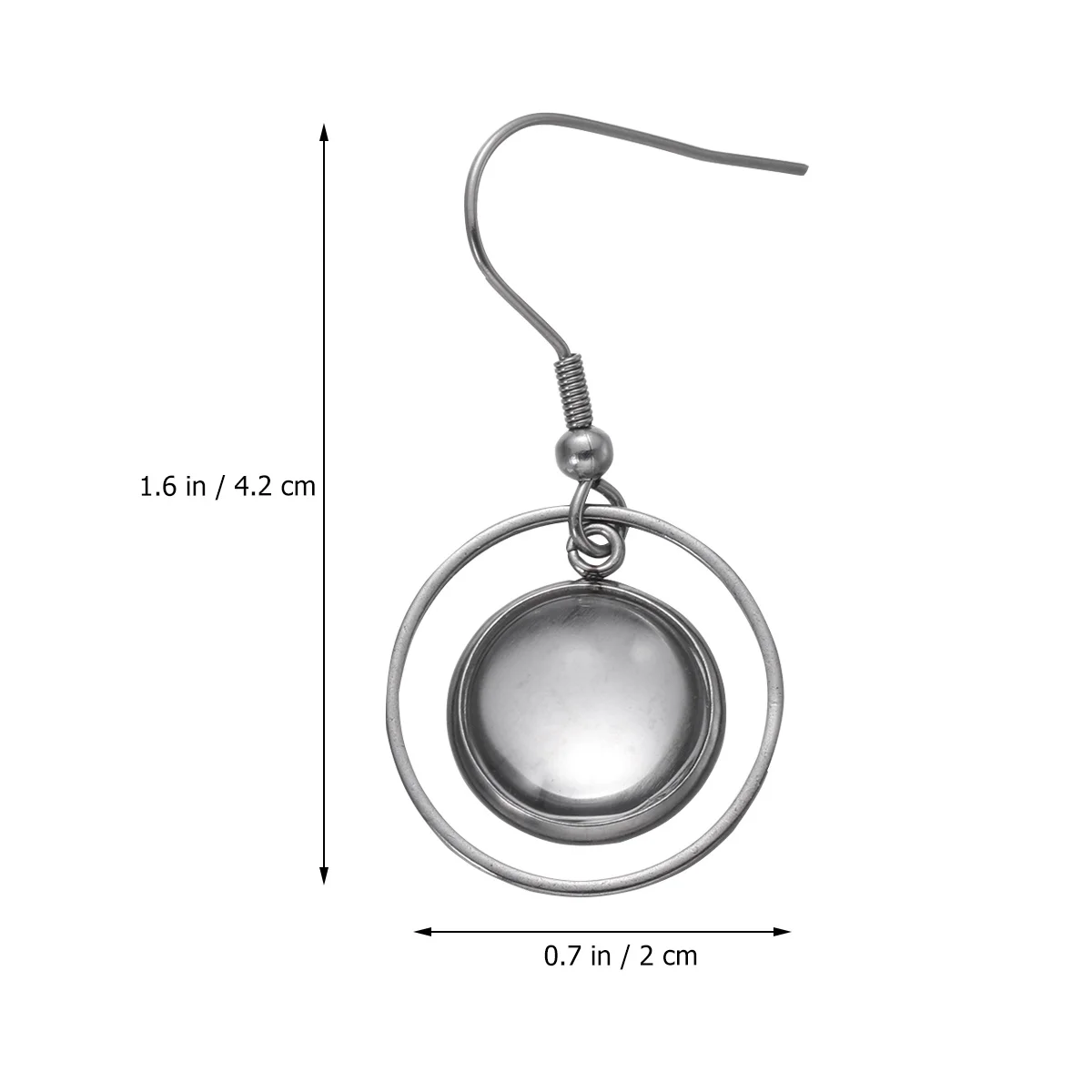 

6Pairs Metal Earring Bases DIY Jewelry Trays Durable Lightweight Ear Hooks Accessories for Women Silver 12mm Inner Diameter