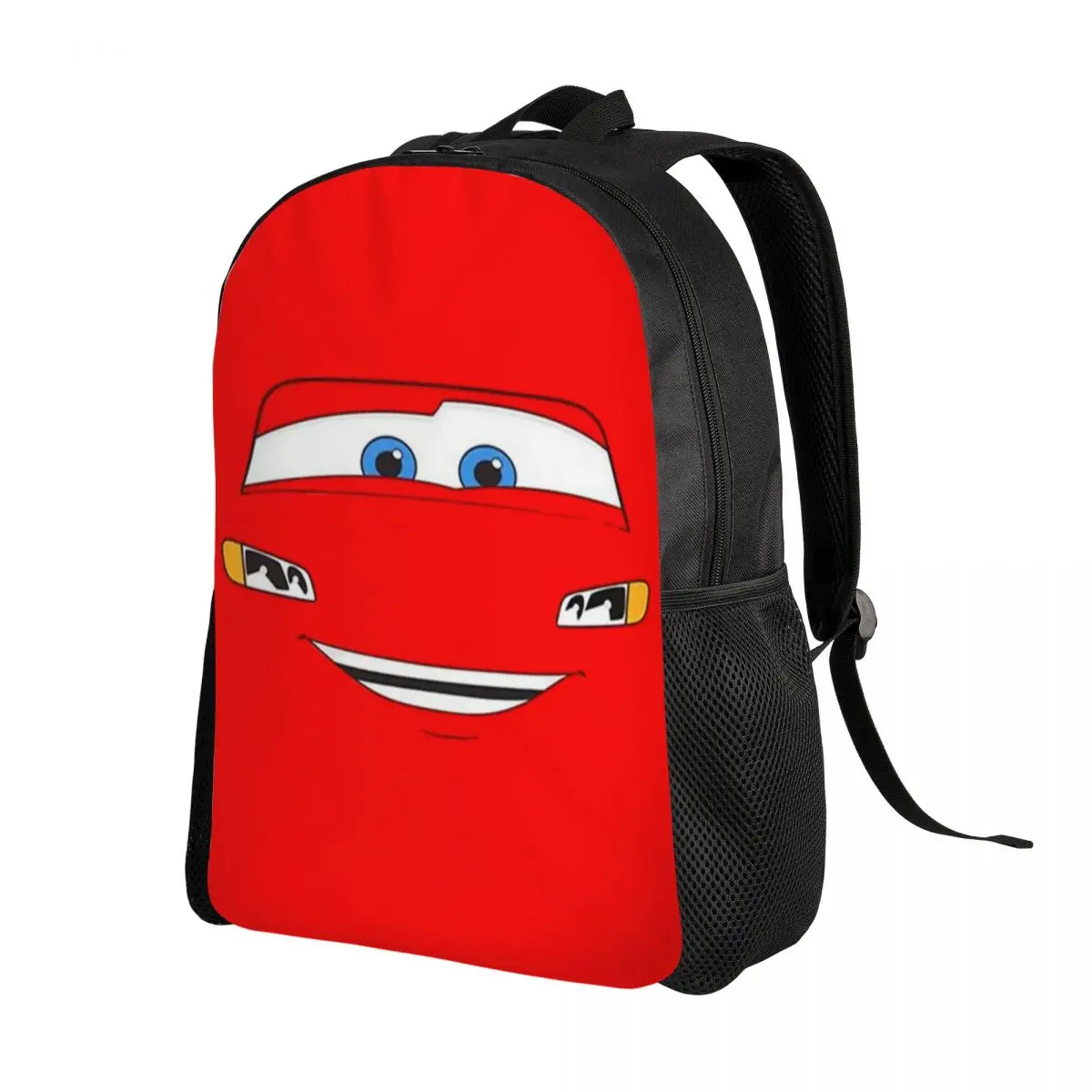 Custom Happy Cars Lightning McQueen Backpack for Women Men College School Students Bookbag Fits 15 Inch Laptop Cartoon Bags