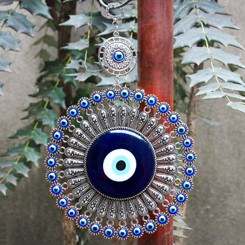 KX4B Turkish Blue for Evil Eye Decor Wall Hanging Pendant Amulets Ornament Car for Pr