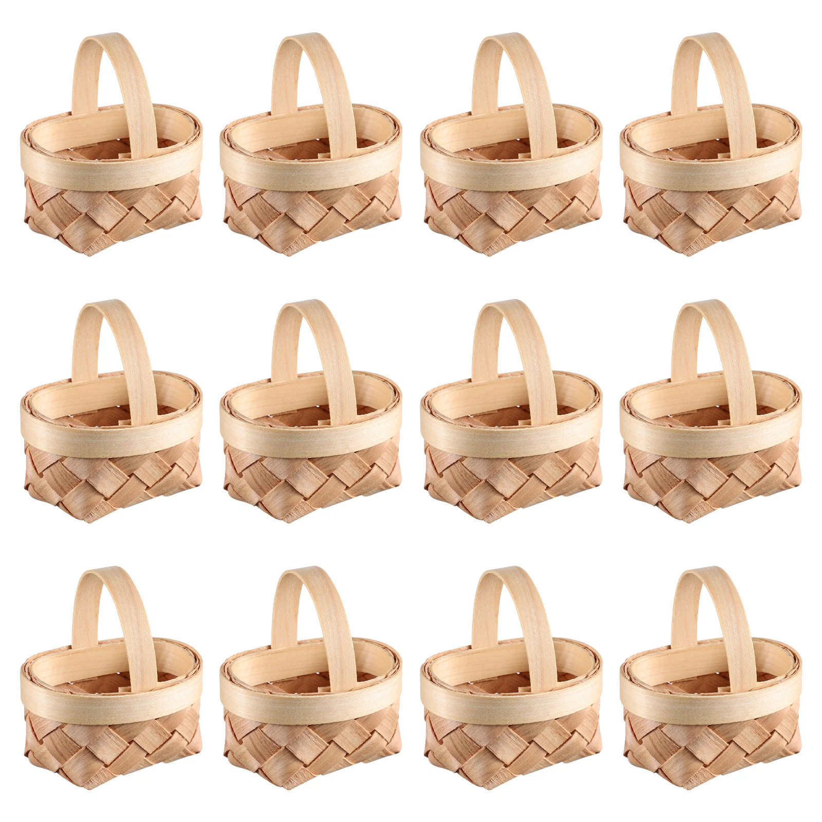 

Picnic Basket Woven Wooden Baskets Toy House Weaving Storage Handheld Tiny Party Favors Child