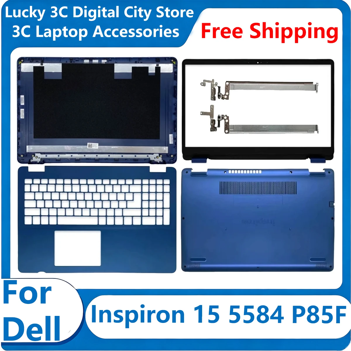 Novo para Dell Inspiron 15 5584 P85F: Acessórios de Substituição para Laptop (Tampa Traseira LCD/Moldura Frontal/Apoio para as Mãos/Base Inferior/Dobradiças) 0JX9NR