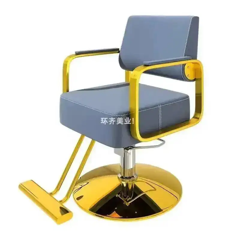 Cadeira de barbeiro ajustável, cadeira branca para estética, simples e elegante, ergonômica, estética, móveis giratórios