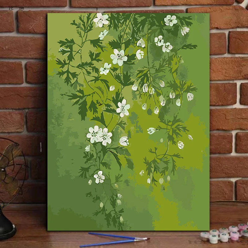 

A-0152 Roses Garden Oil Painting on Canvas, Romantic Flowers Art, Living Room Wall Decor
