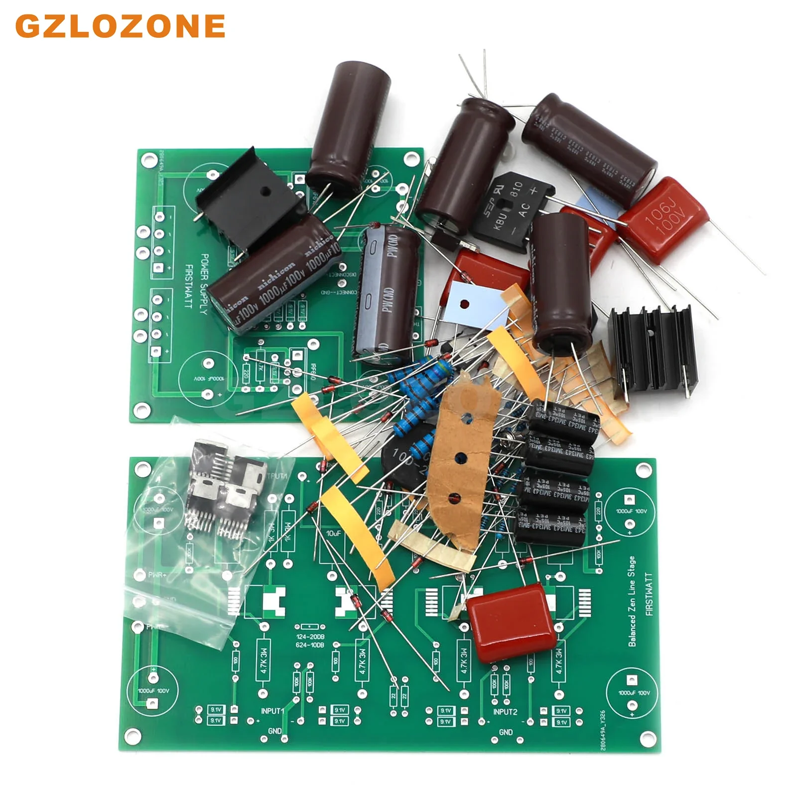 Hifi firstwatt pass pré-amplificador totalmente balanceado kit diy/base de placa acabada na linha pass zen pré-amplificador de palco