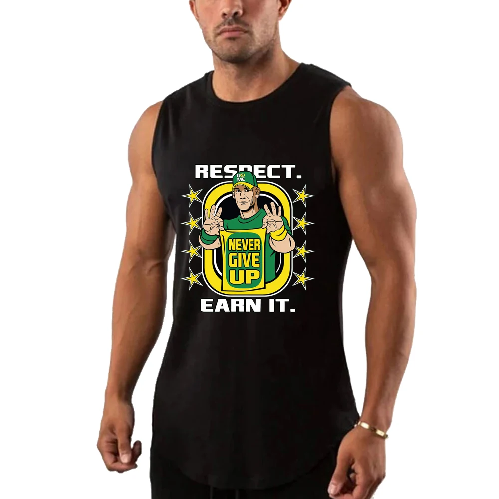 Men's Wrestling Fans 2025 Summer New john cena Black Tank Top Street Casual Fashion Top