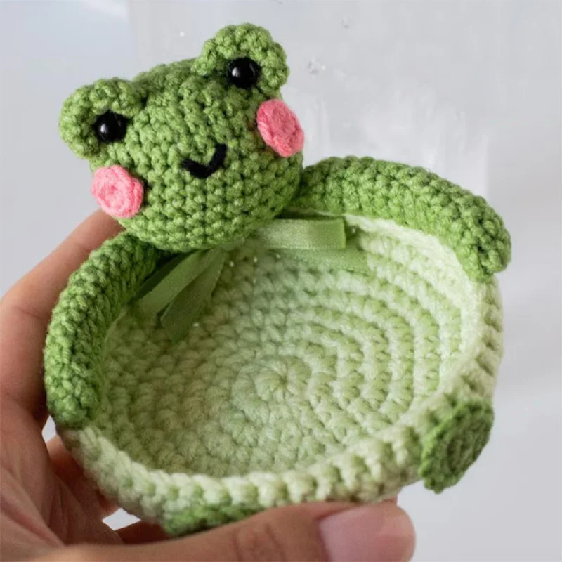 Handmade crocheted Cute cartoon Creative frog coasters For Kitchen tabletop decor duck coasters Halloween ghost coasters