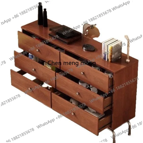 Retro style six chest cabinets Middle ancient style solid wood chest cabinets Living room wall storage cabinet