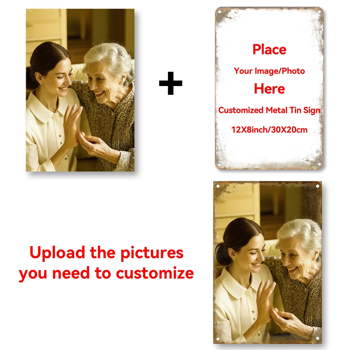 Custom Image Tin Sign, Personalized Photo Metal Wall Plaque, Retro Vintage Wall Art Decor for Home, Bar, Garage, Unique Holiday image 6