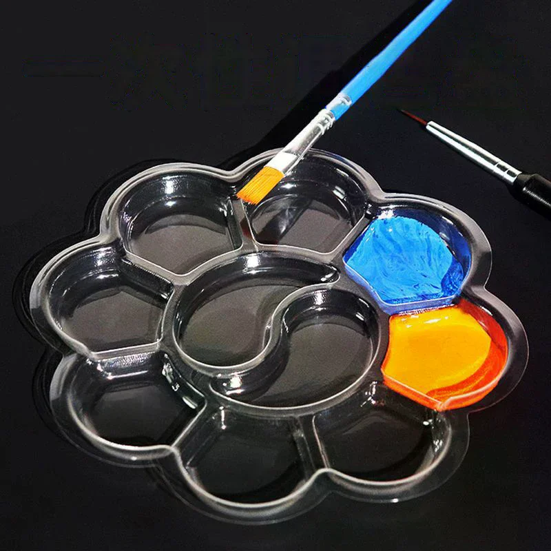Tavolozza di pittura a olio a guazzo usa e getta da 20 pezzi Tavolozza di pittura a forma di fiore di prugna Tavolozza di pittura ad acquerello lavabile