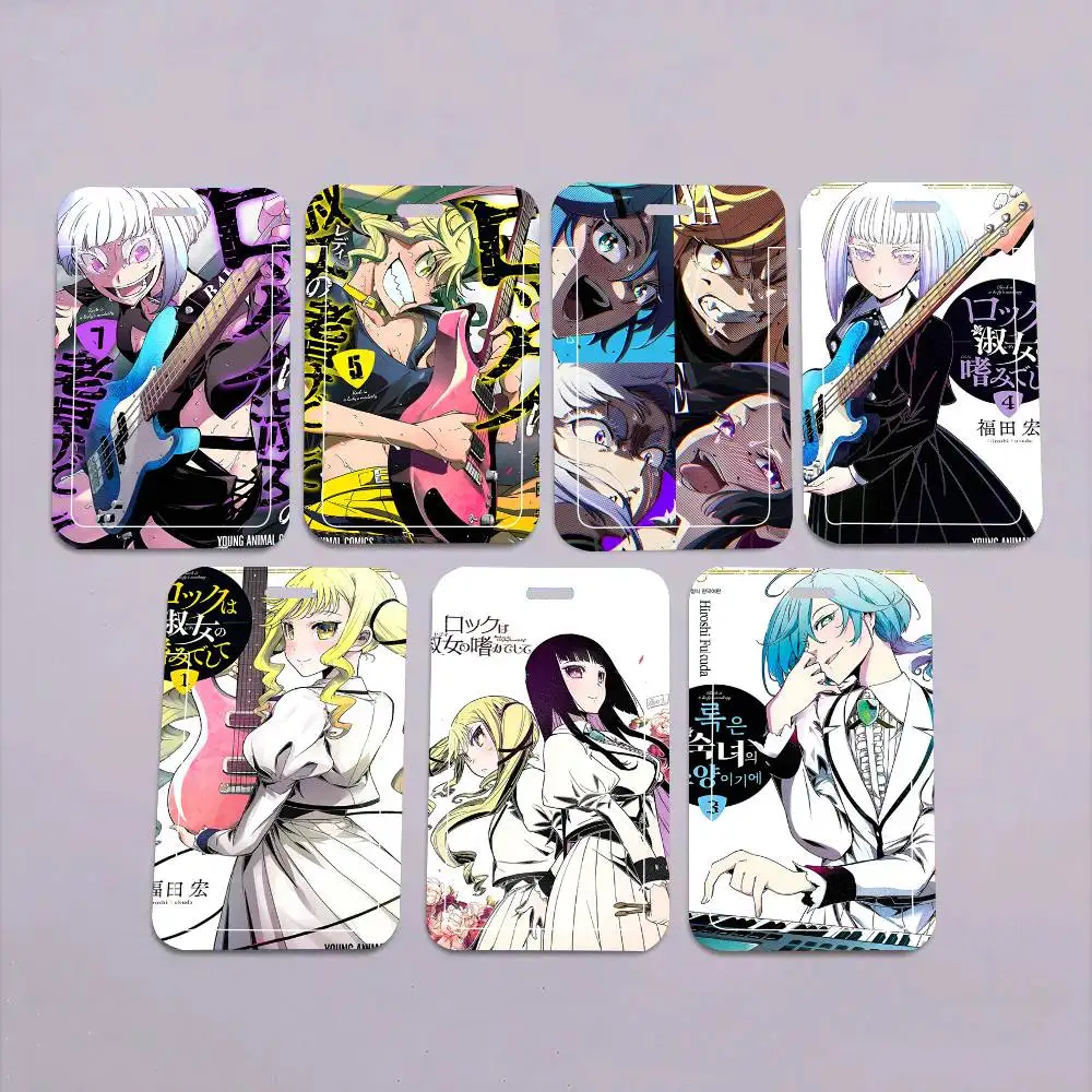 1pc Anime Rock Is A Ladys Modesty ID Card Sleeve School Card Access ID Card Bus Meal Card Protective Sleeve Easy Push