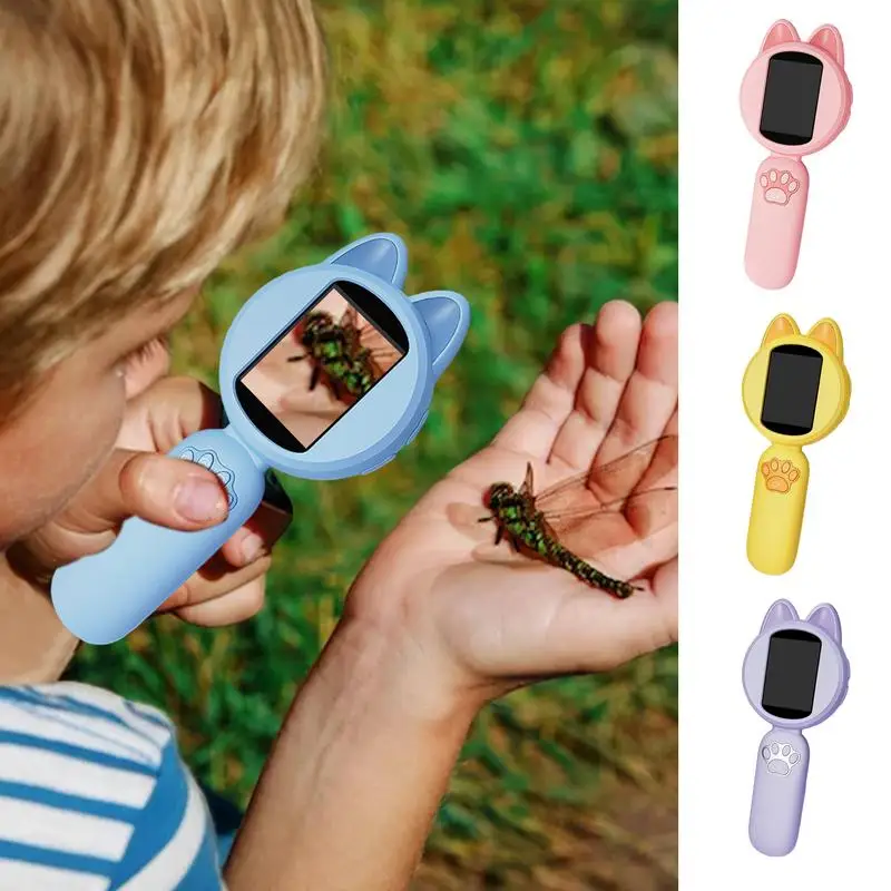 Kids Microscope Handheld Kids Magnifying Glass Small Toy Microscope Toddler Educational Toys Compact Childrens Microscope For