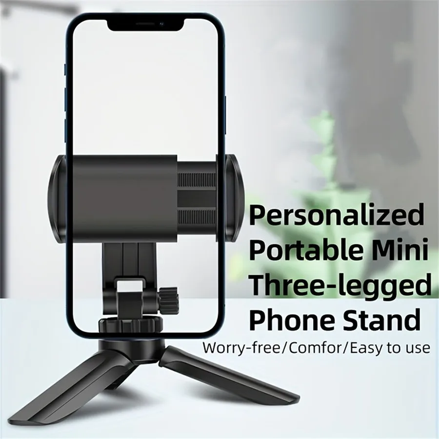 New Mini Mobile Phone Tripod, Live Streaming Mobile Phone Holder, Desktop Tripod, Sturdy and Easy to Carry, Universal Hold