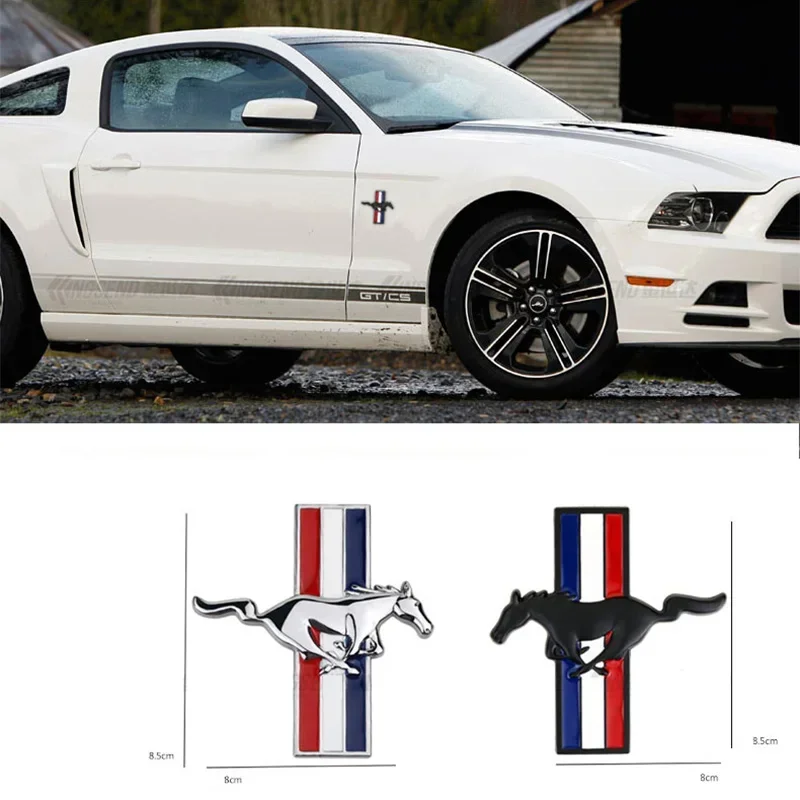 Pegatinas decorativas con logotipo de caballos de moda 3D, insignia de maletero de guardabarros lateral de rejilla delantera de coche para Ford Mustang GT Focus Mk Ecosport Mondeo