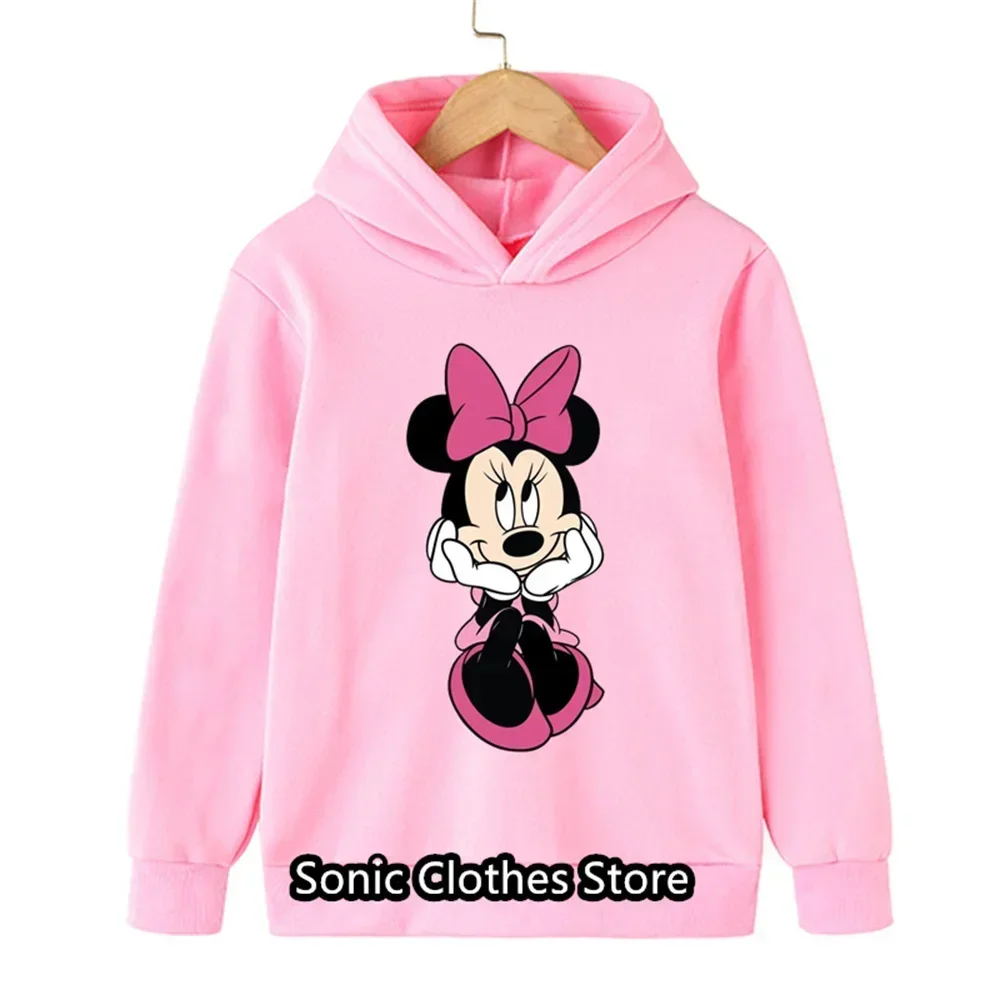 Felpa topolino felpa con cappuccio Minnie Mouse bambini bambini felpe con cappuccio autunno moda ragazzi felpe ragazze ragazzi vestiti 3-14 anni