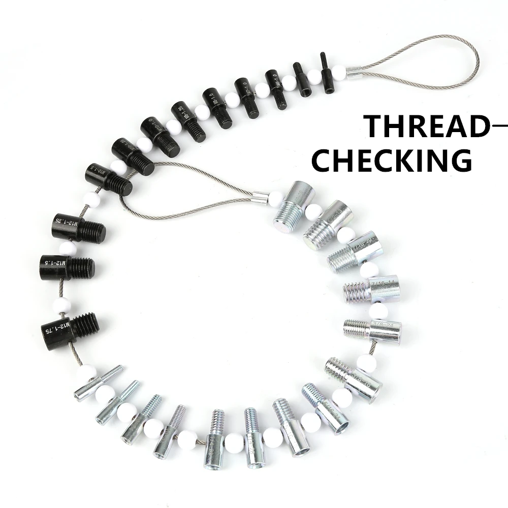 Thread Tester Bolt Nut Screw Thread Checking Checker Inspection Tool (Inch and Metric) 6-32 1/2-20 -1.75 -0.7 M20 M24