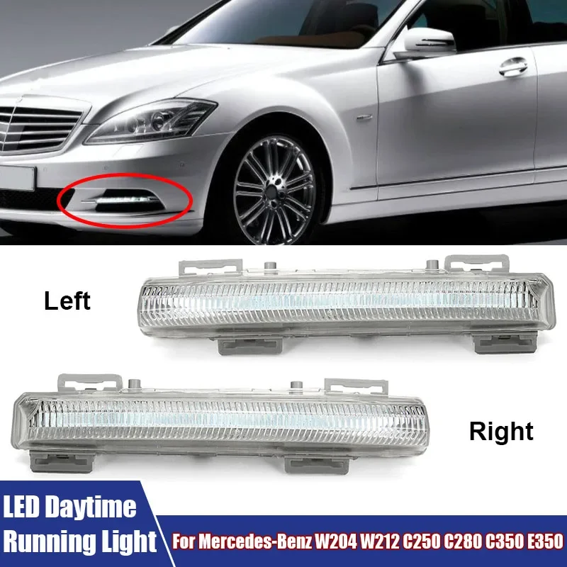 LED Light Car Front Bumper Left, Right LED Anti-Fog DRL Running Turn Signal Lamp For Mercedes-Benz W204 W212 C250 C280 C350 E350
