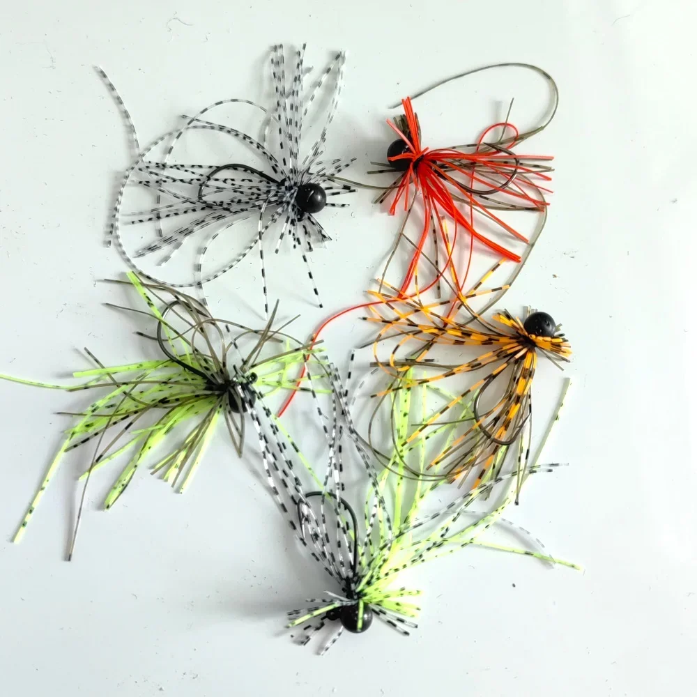 MUKUN 1 Stück 0,6G 1,2G 1,8G Silikon-Jigkopfhaken Weicher Köder Wurmhaken MINI Skirts Hook Spinner Angelköder Angelzubehör – Detail 13