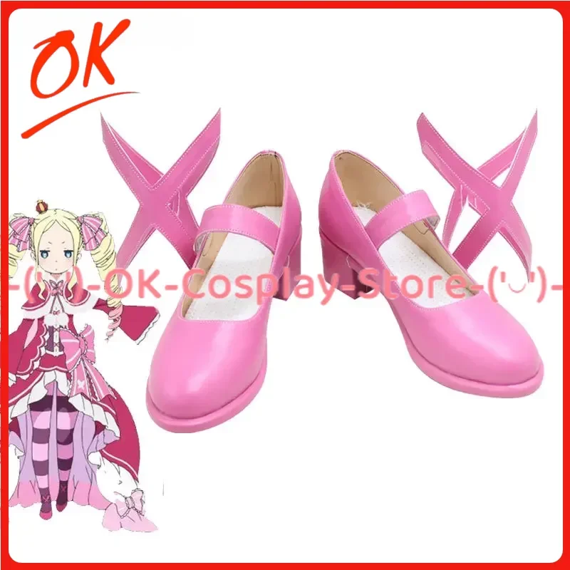[Customized Size] Re Life A Different World Beatrice Cosplay Shoes Anime Roleplay Prop Halloween Carnival Party Boots PU Leather