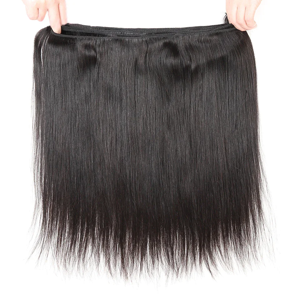 Bone Straight Human Hair Weave Bundles 100% Unprocessed Brazilian Virgin Hair Extensions 1 3 4 Bundles Deal Weft Natural Black
