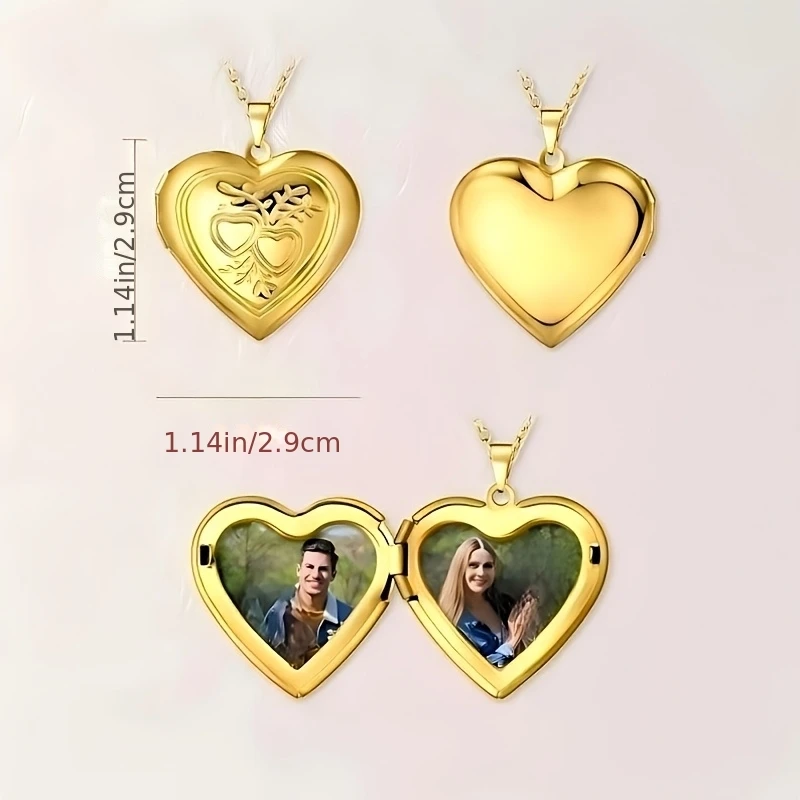 맞춤형 1/2 사진 목걸이 하트 모양 목걸이 맞춤형 사 - Heart Locket Necklace Photo 리뷰 및 가격