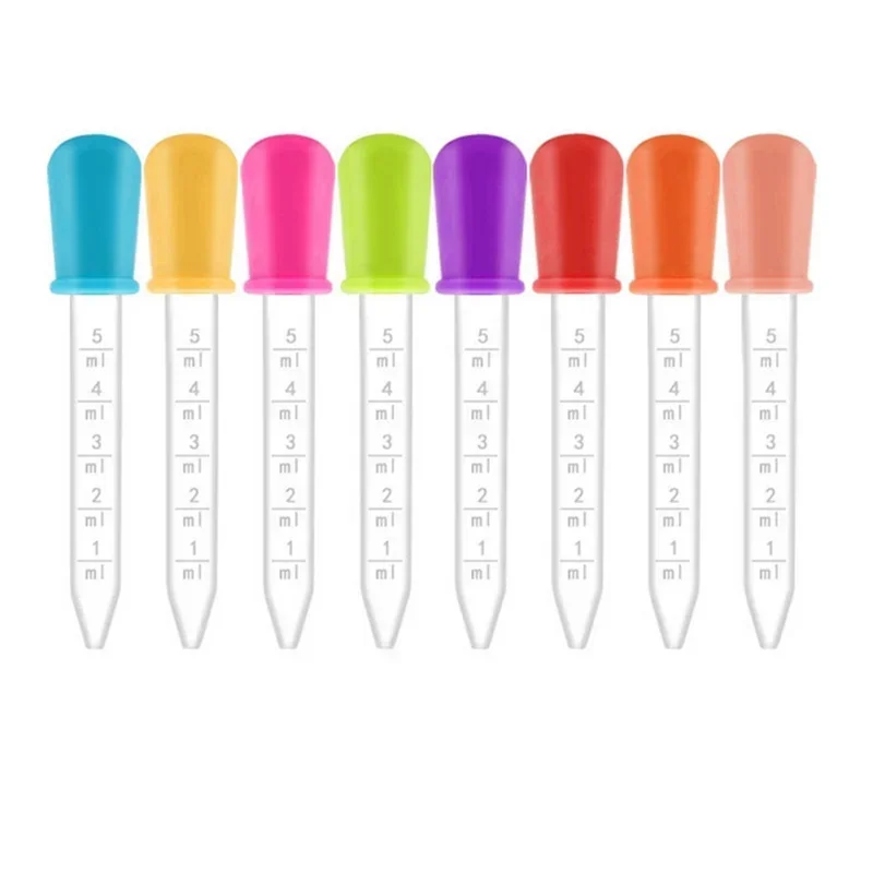 5/10/20/50PCS Random Color 5ml Feeding Medicine Liquid Eye Ear Pipette Dropper Pipette School Lab Experiment Supplies Dropper