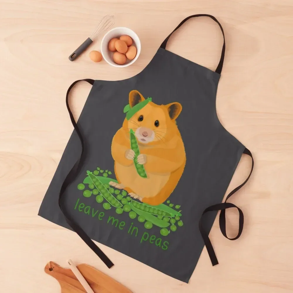 

Hamster leave me in peas pun Apron Kitchen Items Kitchen Accessories 2022 christmas Bib For Kitchen Apron