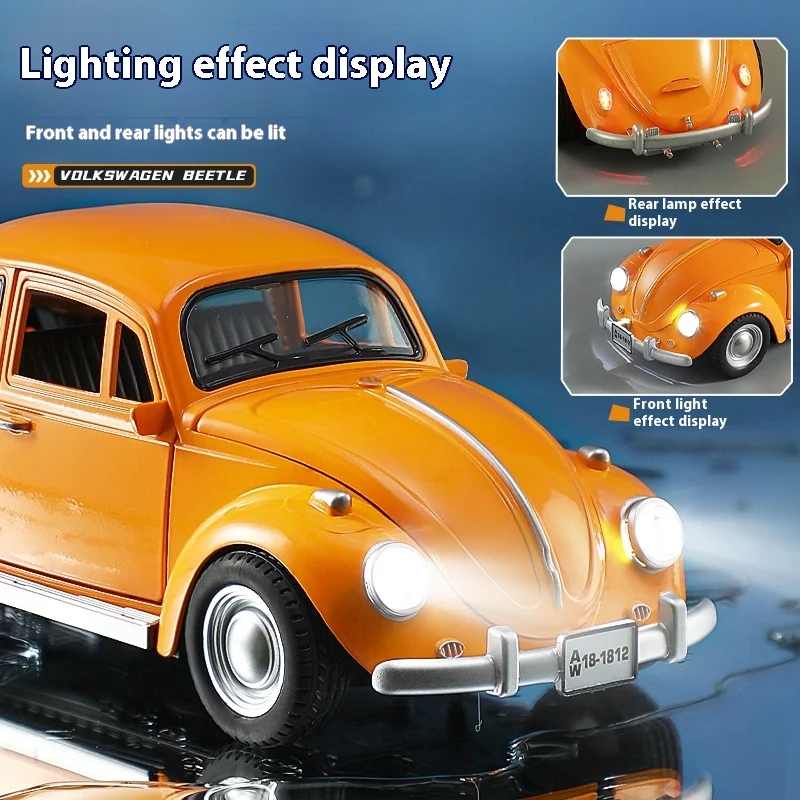 1:18 scale Beetle 1955 alloy die-casting classic model sound and light series birthday gift