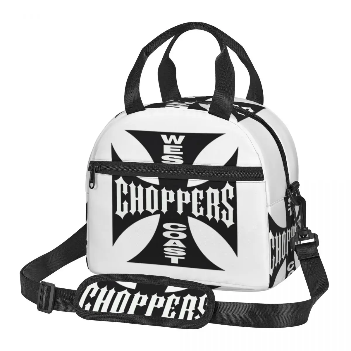 Personalized West Coast Iron Cross Choppers Lunch Bags Insulated Bento Box Lunch Tote Picnic Bags Thermal Bag for Woman work