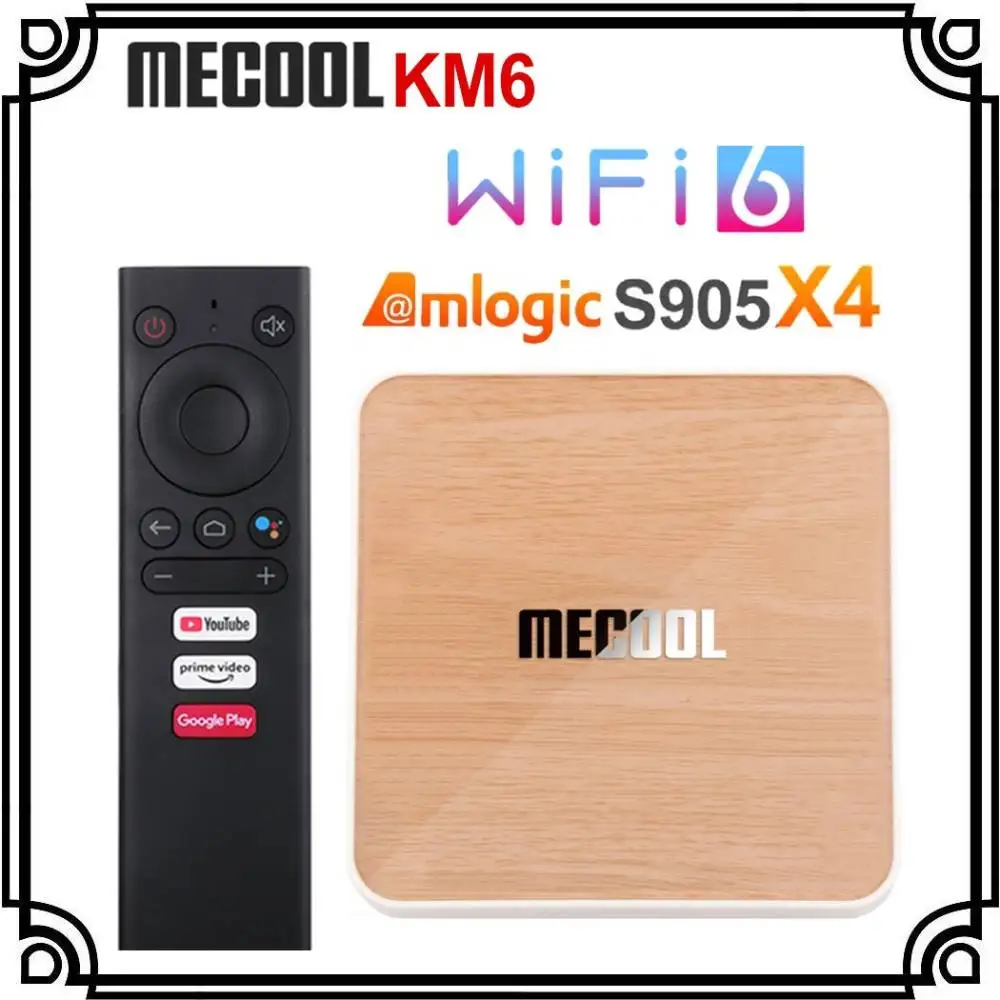 Mecool KM6 Deluxe Edition Amlogic S905X4 TV Box Android 10 4GB 64GB Wifi 6 Google Certified 4G 32G AV1 1000M Set Top Box 2G 16G