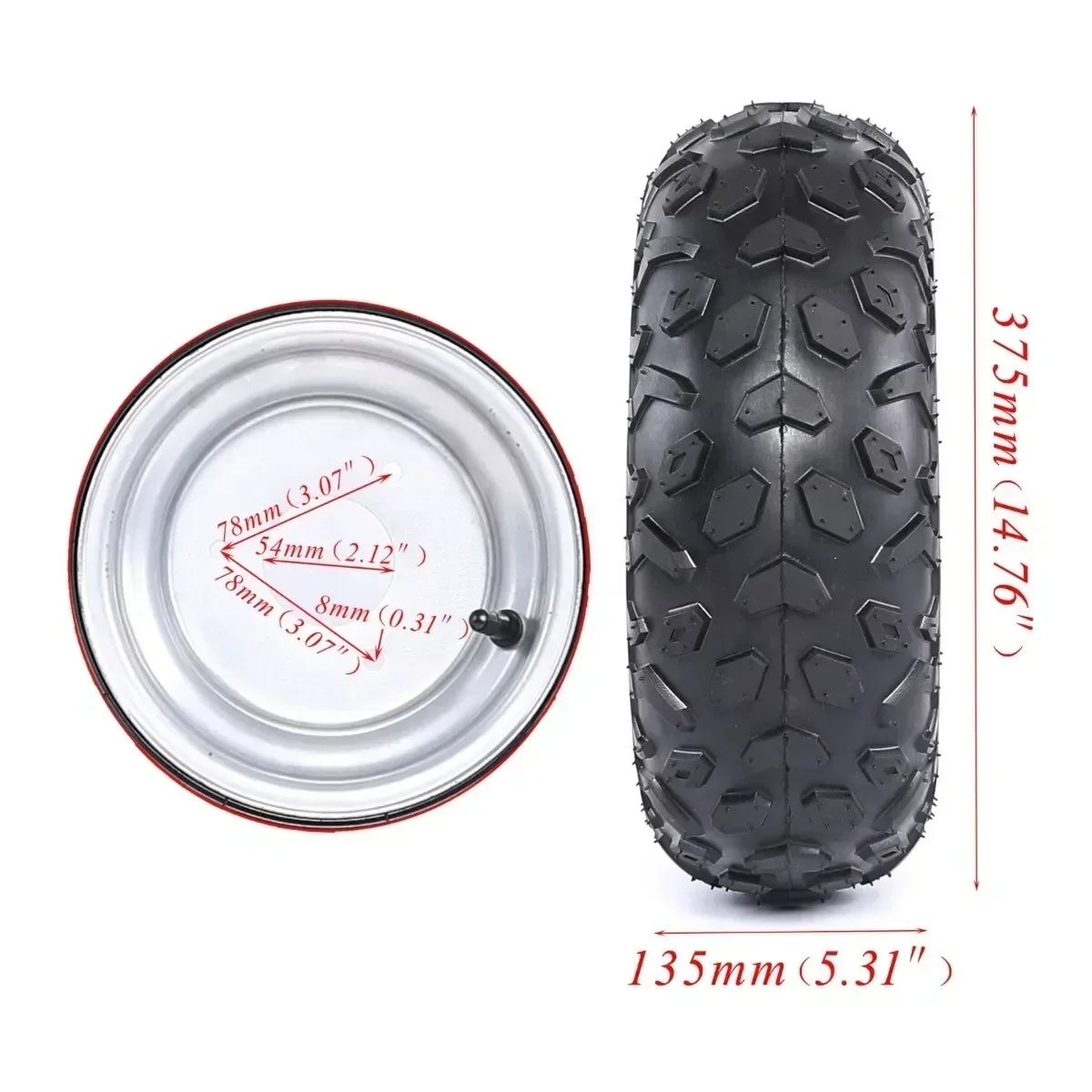 4  Pack  Go Cart 6'' 145/70-6 Wheel Tire Rims  6
