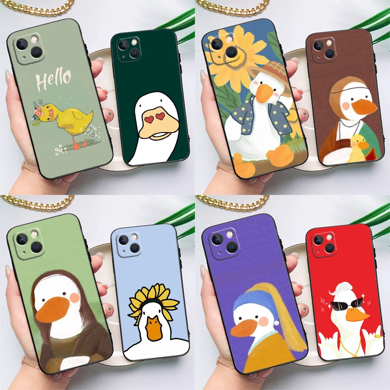 Cartoon Cute Animal Duck Case For Samsung Galaxy S26 S25 S24 Ultra S21 S20 S22 S23 Ultra S10 Plus S25 FE Cover Funda