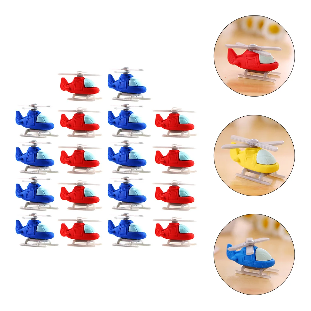 

18 Pcs Eraser Erasers for Kids Student Used Airplane Cartoon Helicopter Ornament Stationery Child Shaped Rubber