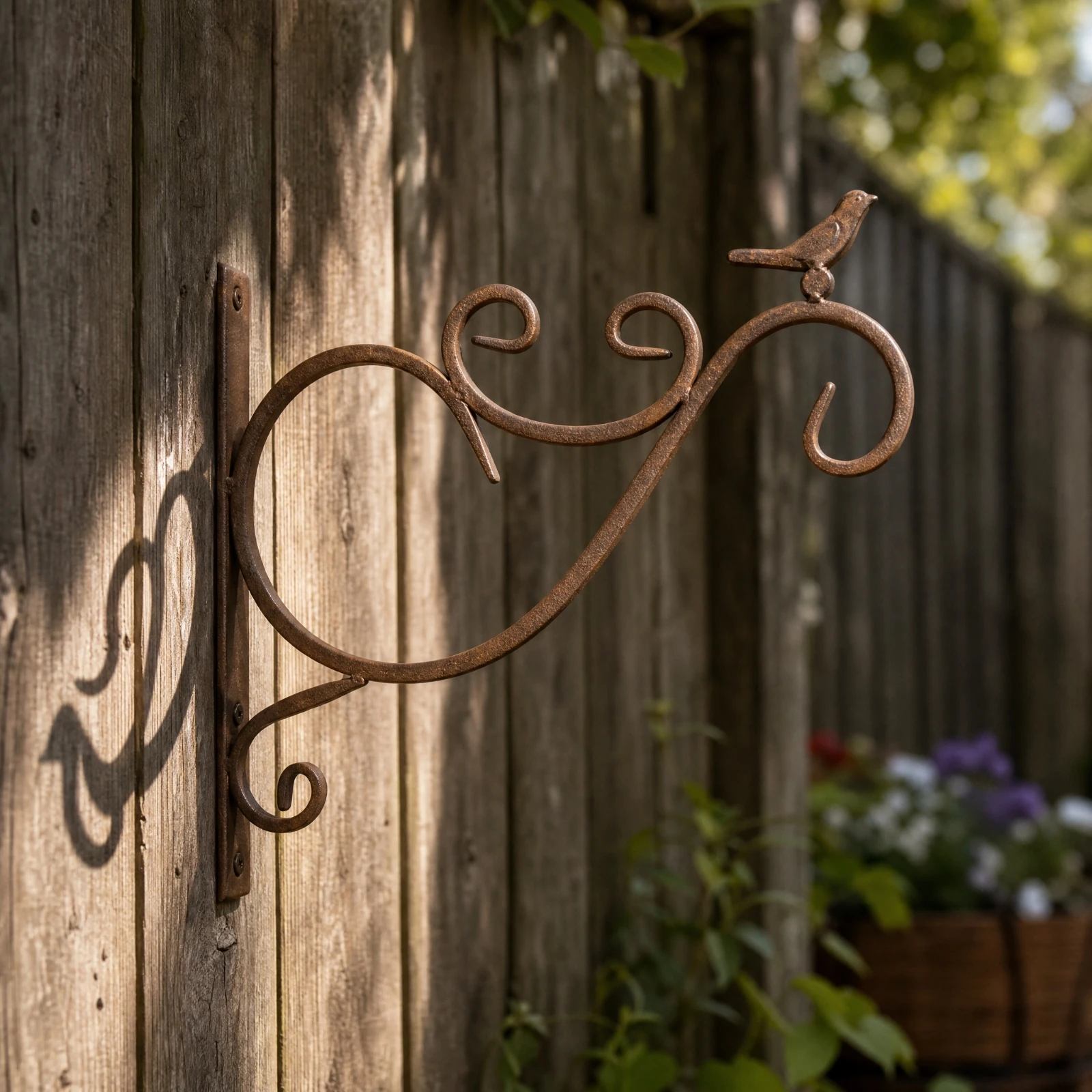 wroughtmetal-wall-hanging-bracket-hand-forged-decorative-wall-bracket-with-bird-ornament-bird-feeder-hook-easy-to-install